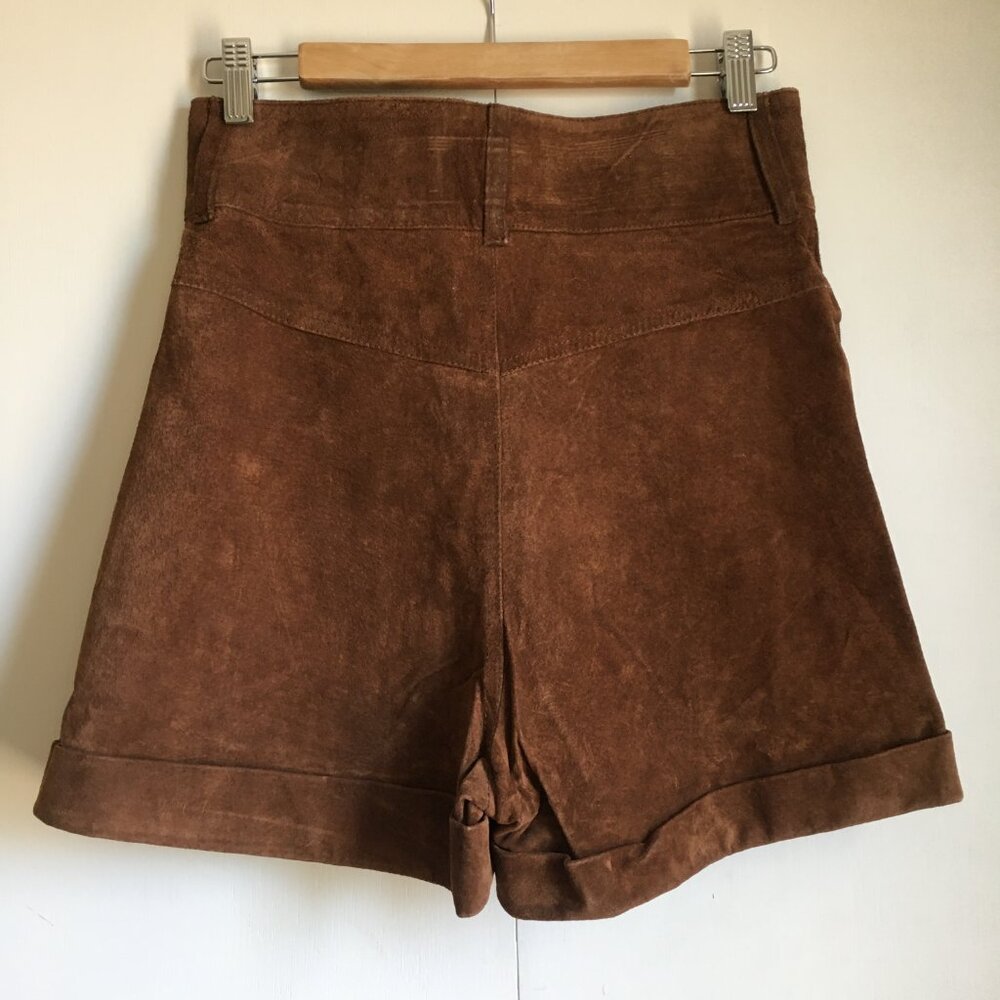 Vintage Express Genuine Leather High Waist Shorts - Picture 2 of 14